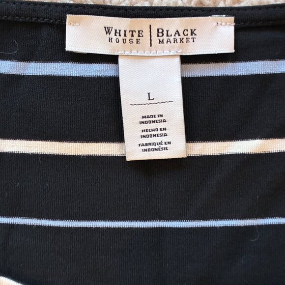 White House Black Market Striped T-shirt Jersey Maxi Dress Women's Size Large - Picture 10 of 13